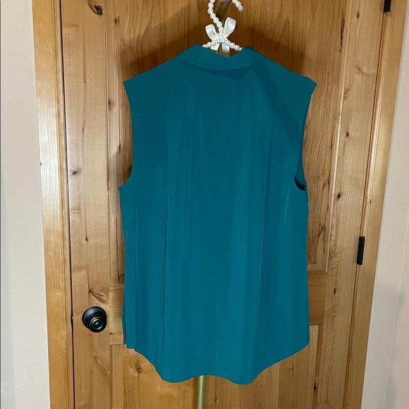 Athleta Teal Sleeveless Collared Blouse with Pocket Size M - Picture 5 of 6